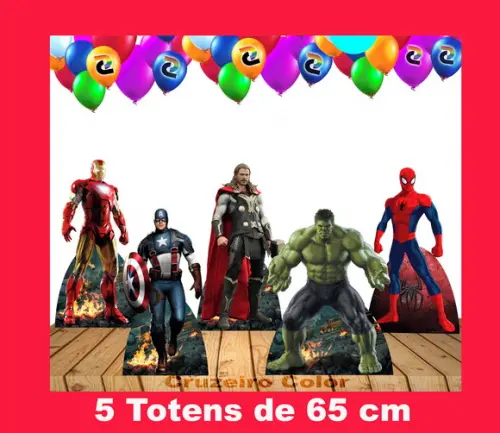 Kit Totens Vingadores De Chão 65 Cm