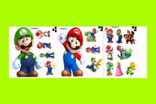 Kit Totens Super Mario Bros e Displays de mesa