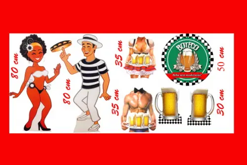 Kits Totens Displays Elipse Boteco para Festa e Decoração