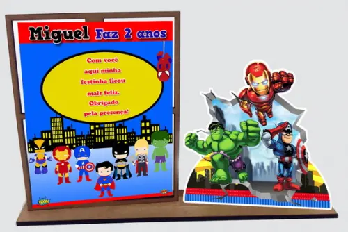 Lembrancinha Baby Vingadores, porta retrato