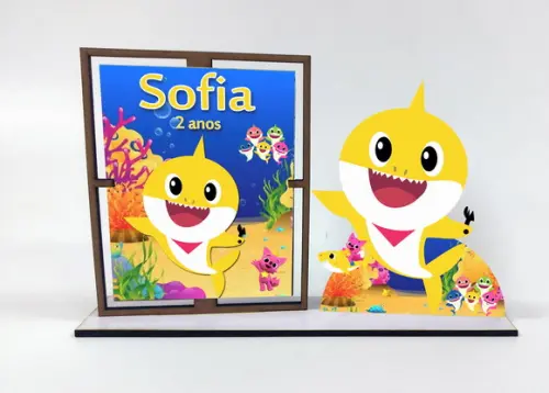 Lembrancinha Baby Shark Amarelo ,Porta Retrato