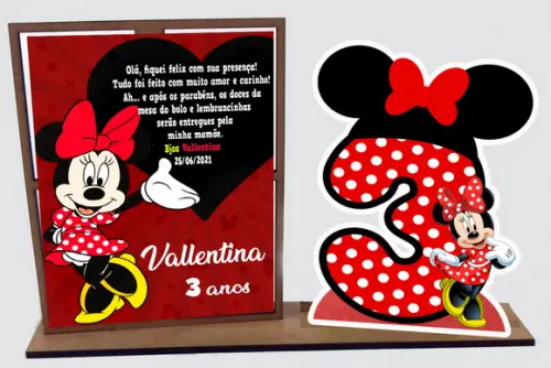 Lembrancinha Porta Retrato Minnie Vermelha