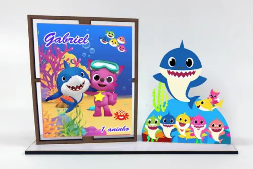 Lembrancinha Shark Baby, porta retrato