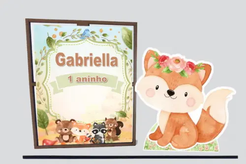 Porta retrato bosque encantado, enfeite e lembrancinha