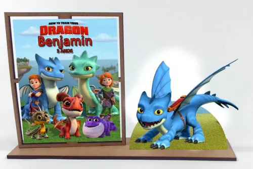 Porta retrato dragons rescue riders,Lembrancinha