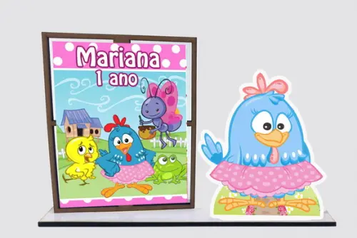 porta retrato galinha pintadinha, para lembrancinhas