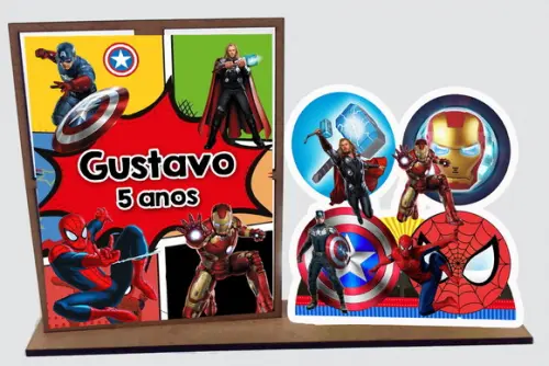 Porta retrato os vingadores, enfeite decorativo