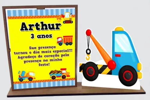 Porta Retrato Para Lembrancinhas, Tema Construção