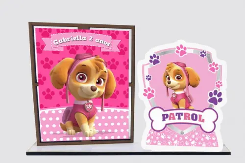 Porta retrato skye patrulha canina, enfeite e decoração