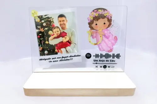Presente Batismo Padrinho e Madrinha Porta Retrato Spotify