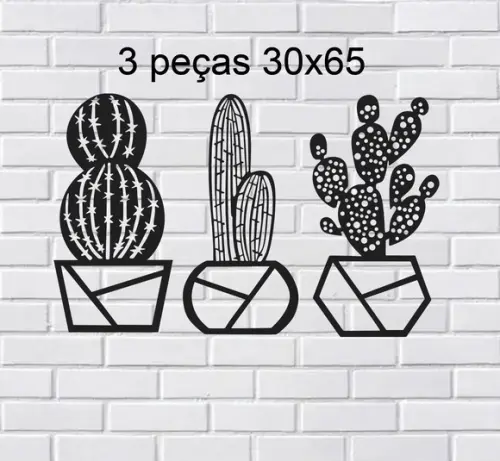 Quadro Cactos, Painel Decorativo 3d