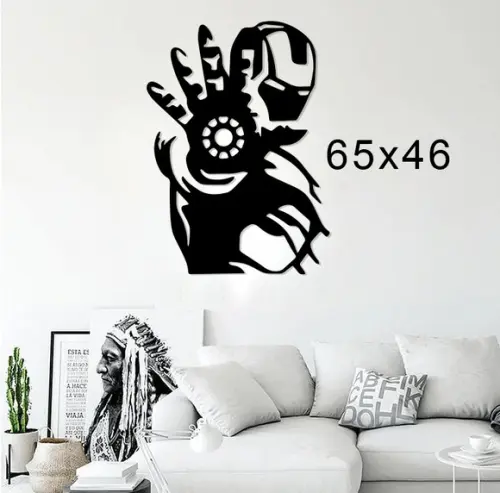 Quadro Homem de ferro, Painel decorativo 3d 65x46