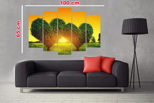 Quadro Painel Decorativo Arvores Coração