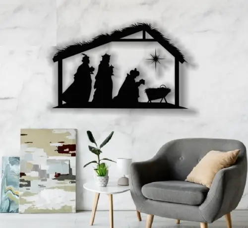 Quadro Painel Decorativo Tres Reis Magos Menino Jesus