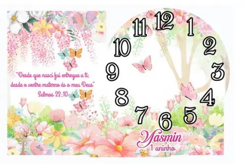 Relogio Jardim Encantado com 5 Unidades Decorativo