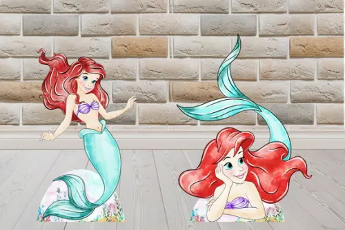 Totem Ariel Aquarela Pequena Sereia e Displays de Mesa
