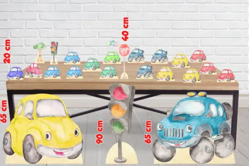 Totem Carros Aquarelados, Decoracao Para Mesa De Aniversario