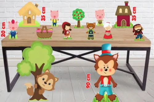 Totem Chapeuzinho Vermelho,lobo Mau E Os Tres Porquinhos