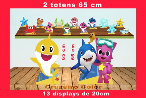 Totem de Chão Baby Shark e Displays de mesa