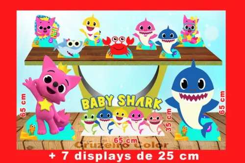Totem de Chão Baby Shark e Displays de mesa