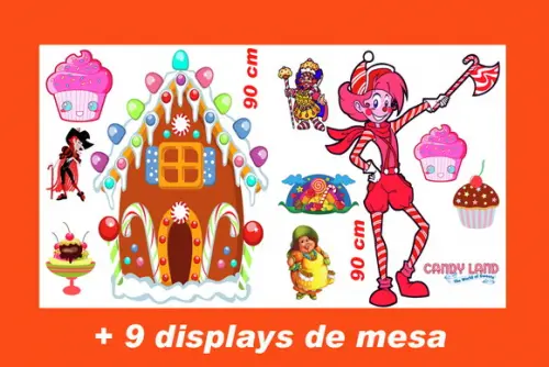 Totem De Chão Candy Land E Displays De Mesa