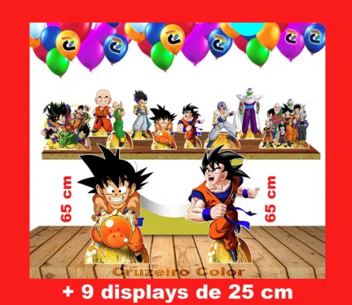 Totem De Chão Dragon Ball 65 Cm E Displays De Mesa