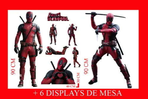 Totem de Chão Deadpool e Displays de Mesa