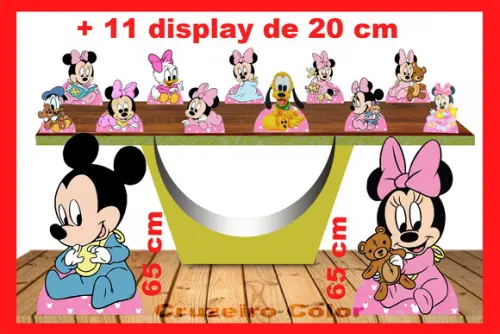 Totem de chão Minnie baby Disney e displays de mesa