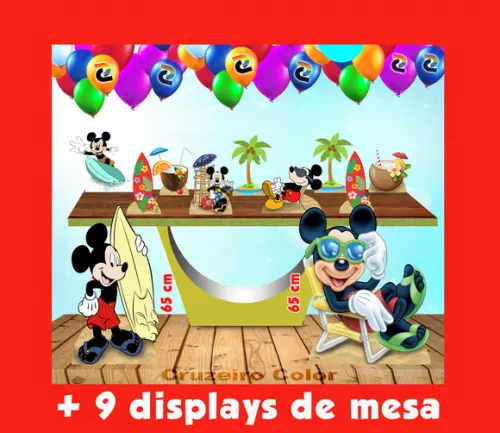 Totem De Chão Mickey Praia E Displays De Mesa