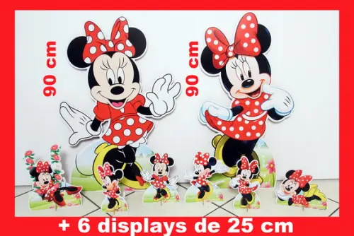 Totem de chão Minnie e displays de mesa