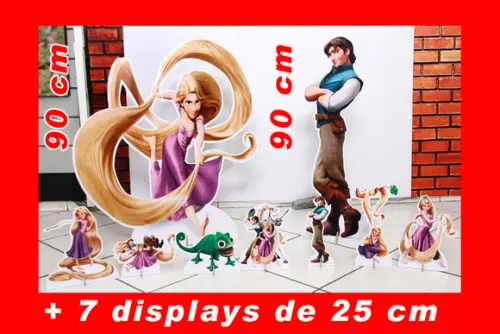 Totem de Chão Rapunzel e Displays de Mesa