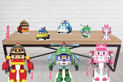 Totem De Chão Robocar E Displays De Mesa Para Decoração