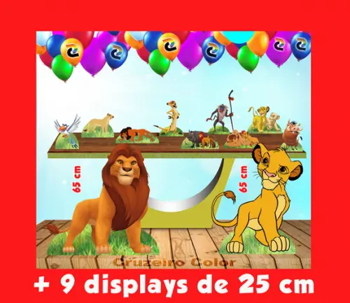 Totem de Chão Rei Leão e Displays de Mesa