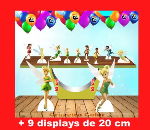 Totem de chão Sininho Tinker Bell e displays de mesa