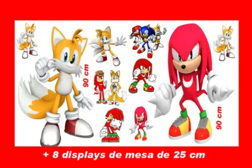 Totem De Chão Sonic Knuckles And Tails E Displays De Mesa