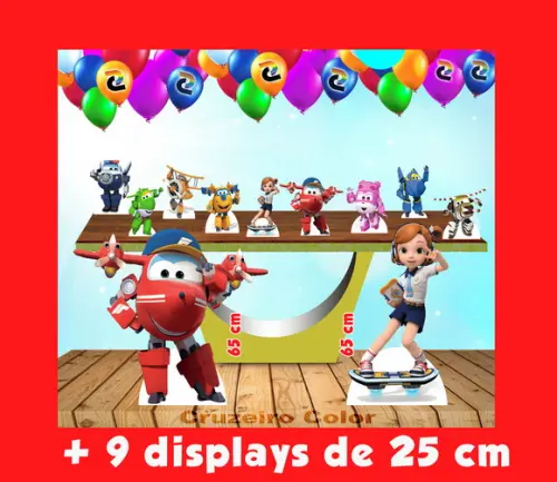 Totem de chão SUPER WINGS e Displays de mesa