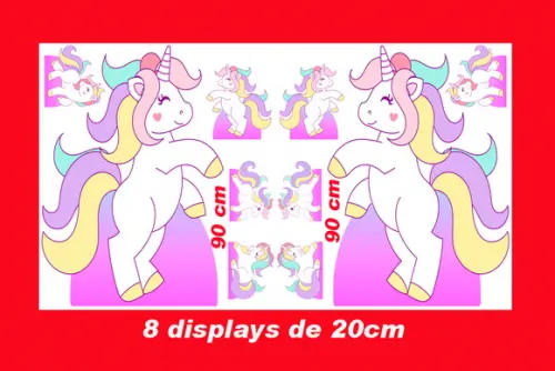 Totem de chão Unicornio e Displays de Mesa