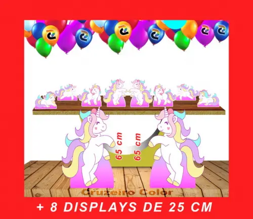Totem De Chão Unicornio E Displays De Mesa