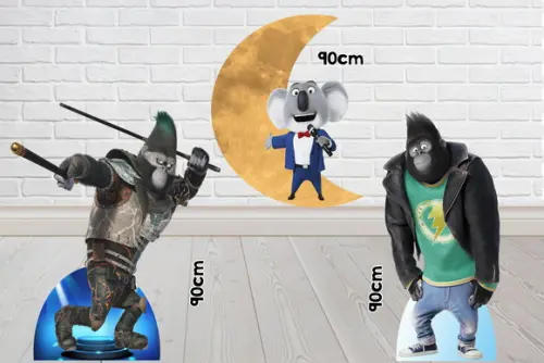 Totem e Elipse no Tema Sing para Decoração de Festa
