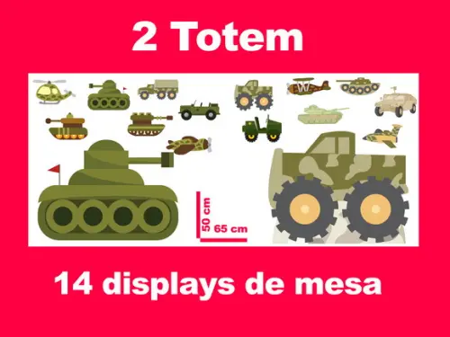 Totem Exercito e Displays de mesa