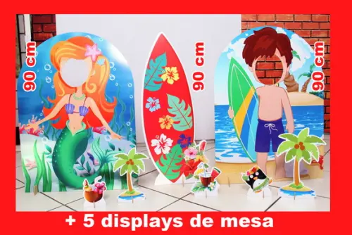 Totem Havai De Chão E Displays De Mesa Para Foto