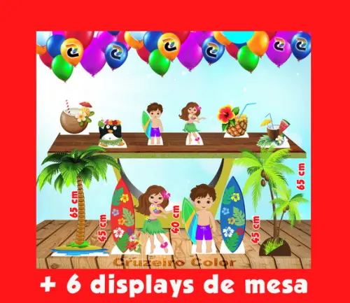 Totem Havai De Chão E Displays De Mesa 65 Cm