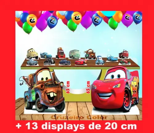 Totem Kit de Chão Mcqueen Carros e Display de Mesa