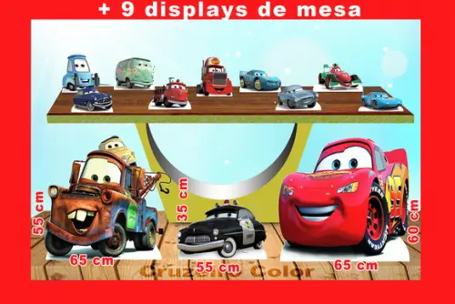 Totem Kit De Chão Mcqueen Carros E Display De Mesa