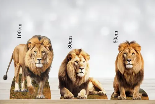 Totem Leão Realista para Decoração