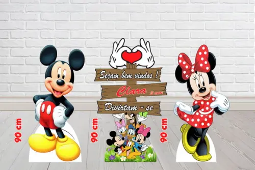 Totem Mickey e Minnie , Placa de Sinalização para Festa