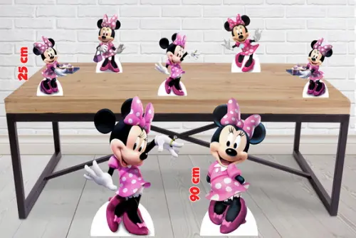 Totem Minnie Rosa e Displays de Mesa