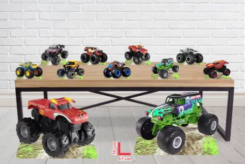Totem Monster Jam, e displays de mesa enfeite de aniversario