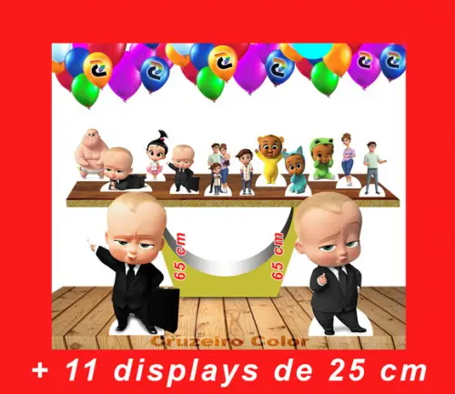 Totem Poderoso Chefinho 65 Cm E 11 Displays De Mesa 25 Cm