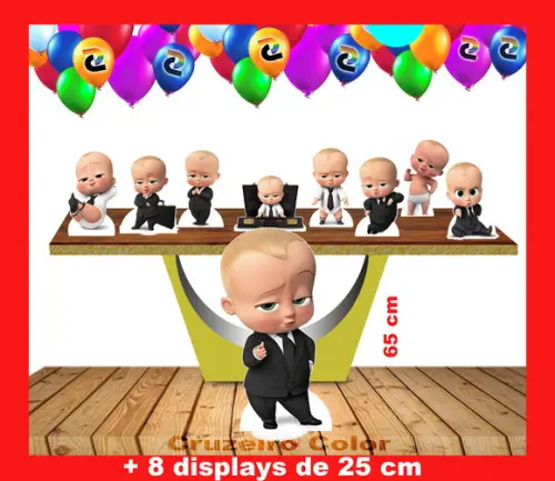 Totem Poderoso Chefinho 65 Cm E 8 Displays De Mesa 25 Cm